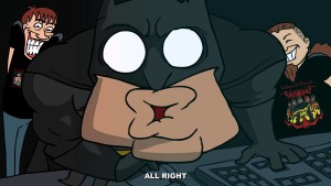 Batman čte komentáře pod Batmetalem